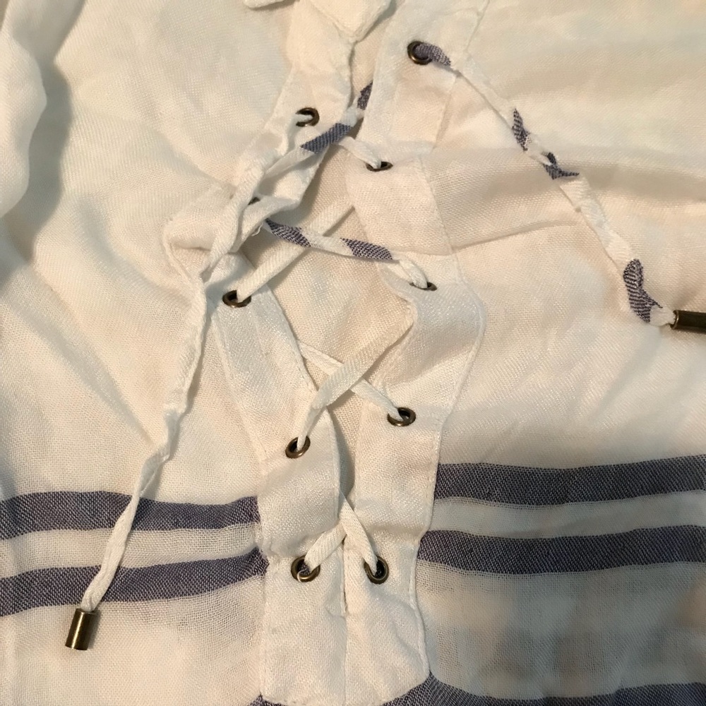 New🌺Striped lace up tunic - Picture 5 of 6